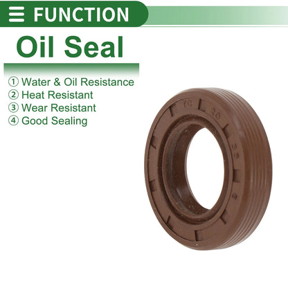 Oil Seal 20x35x8mm FKM Rubber High Pressure Brown 5 Pcs for Make Model