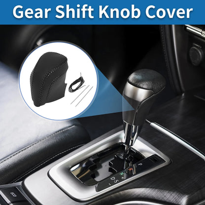 Car Gear Shift Knob Cover for Toyota Camry (2018-2024) Black Faux Leather