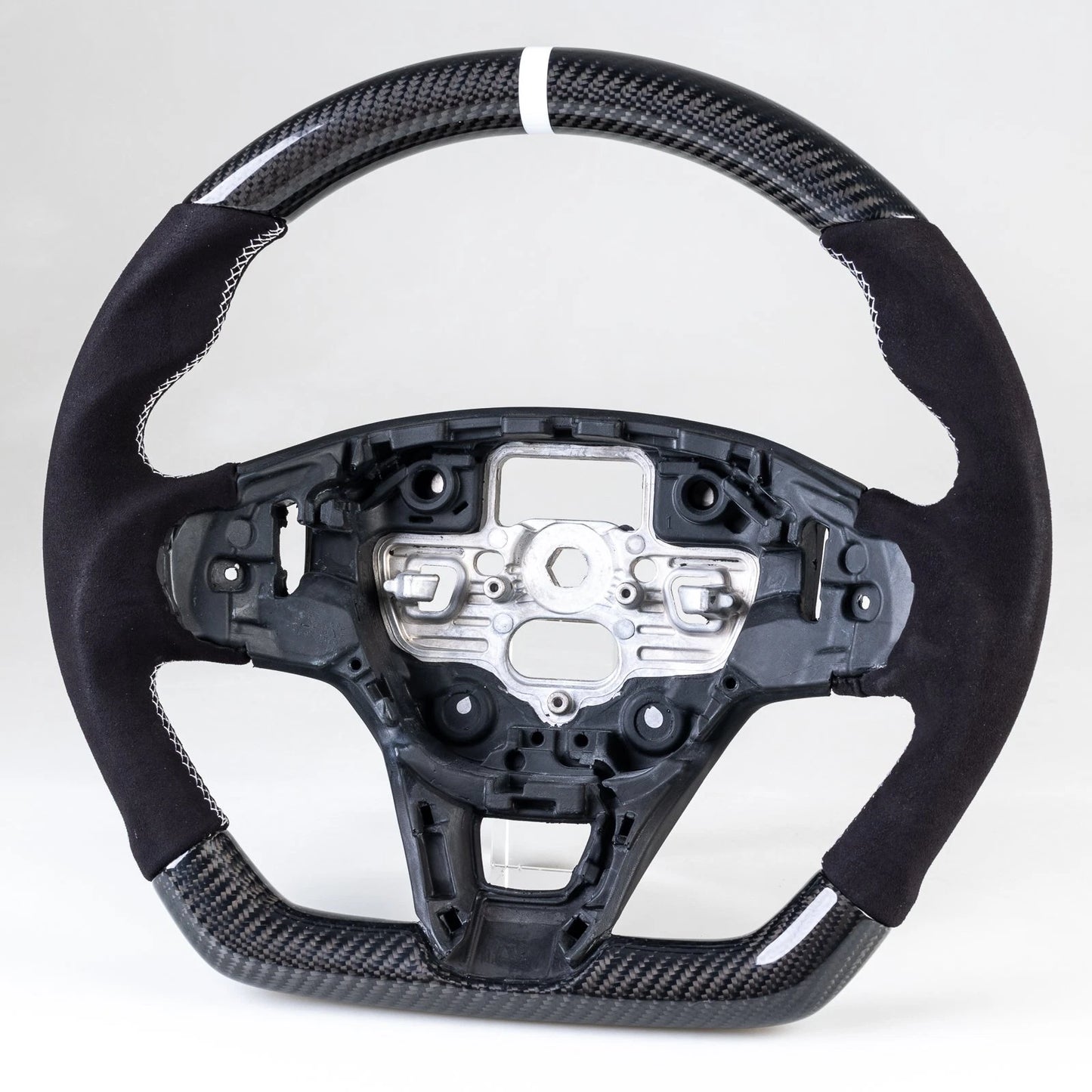 Steering Wheel Carbon Flat Bottom Suede for Ford Focus Kuga (2020-2023)