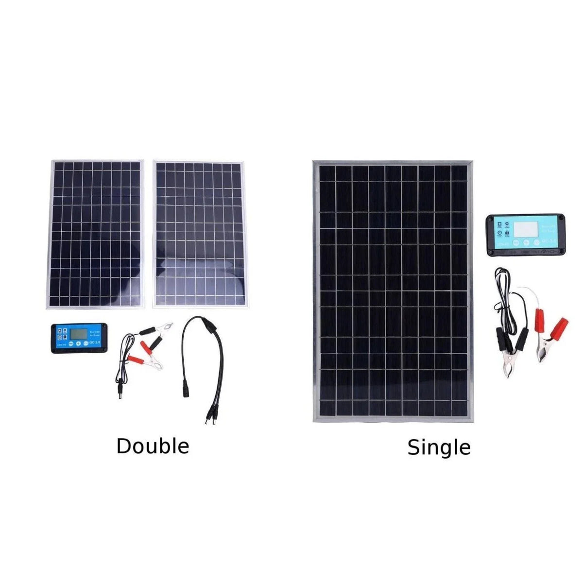 200W Solar Panel Trickle Charger for Car/RV/Boat 12V Battery Maintainer