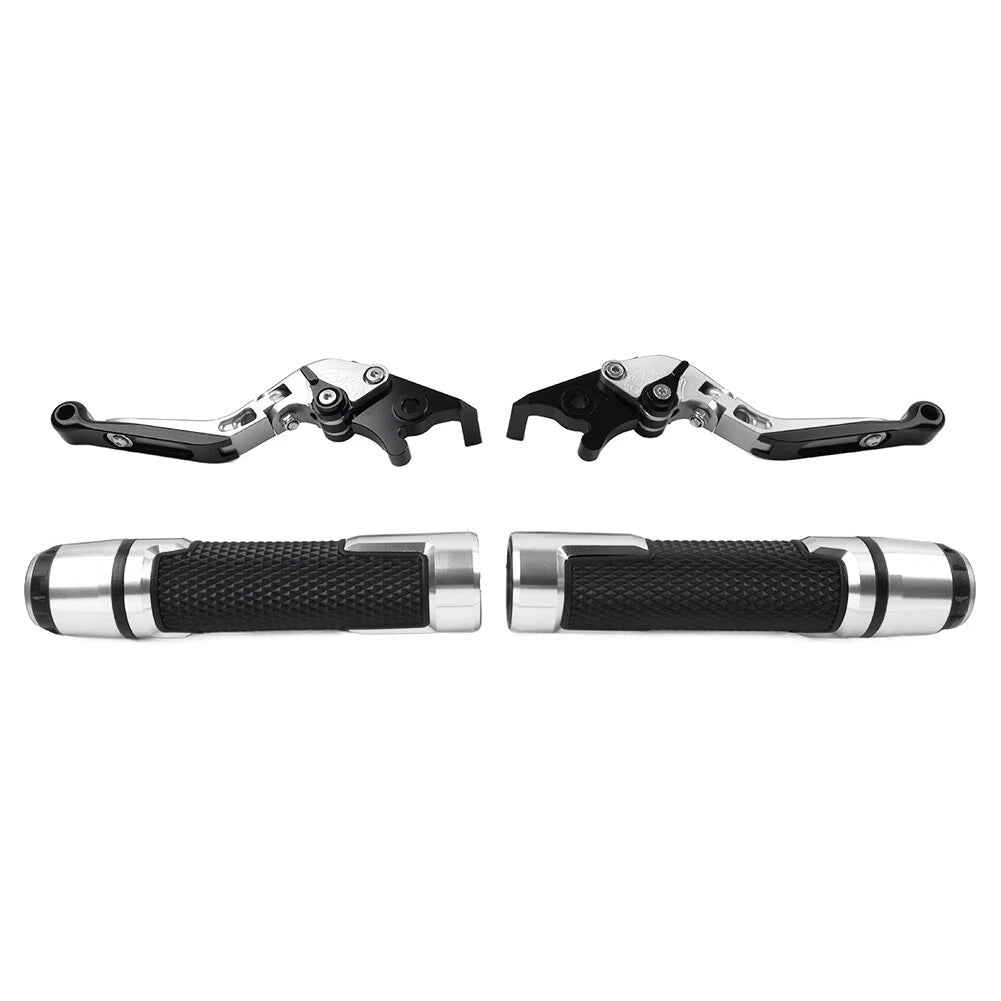 Silver Extendable Brake Clutch Levers & Handlebar Grips for BMW R1200GS (2004-2012)