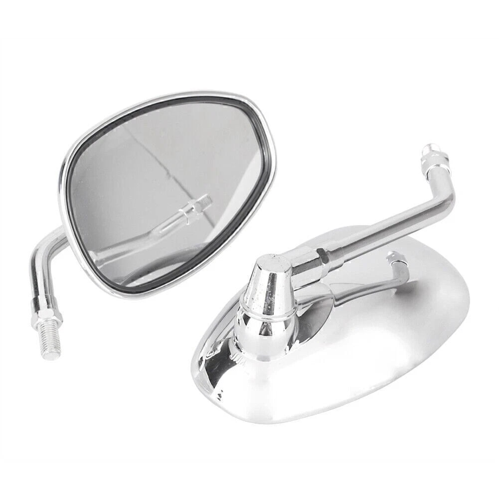 2 x 10mm Chrome Thread Oval Side Mirrors for Make & Model
