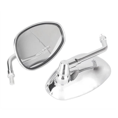 2 x 10mm Chrome Thread Oval Side Mirrors for Make & Model