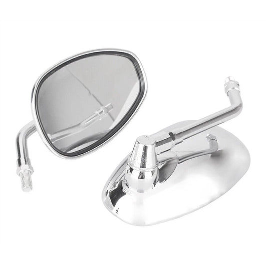 2 x 10mm Chrome Thread Oval Side Mirrors for Make & Model