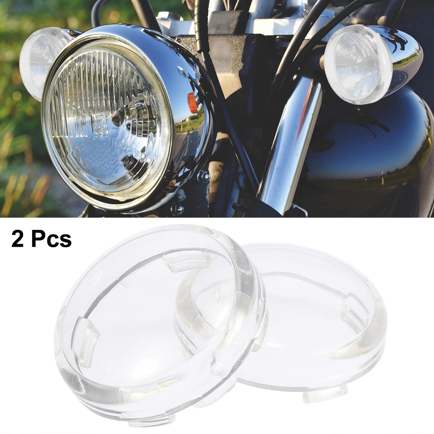 2 x Plastic Motorcycle Clear Turn Signal Light Cover for Harley-Davidson XL883