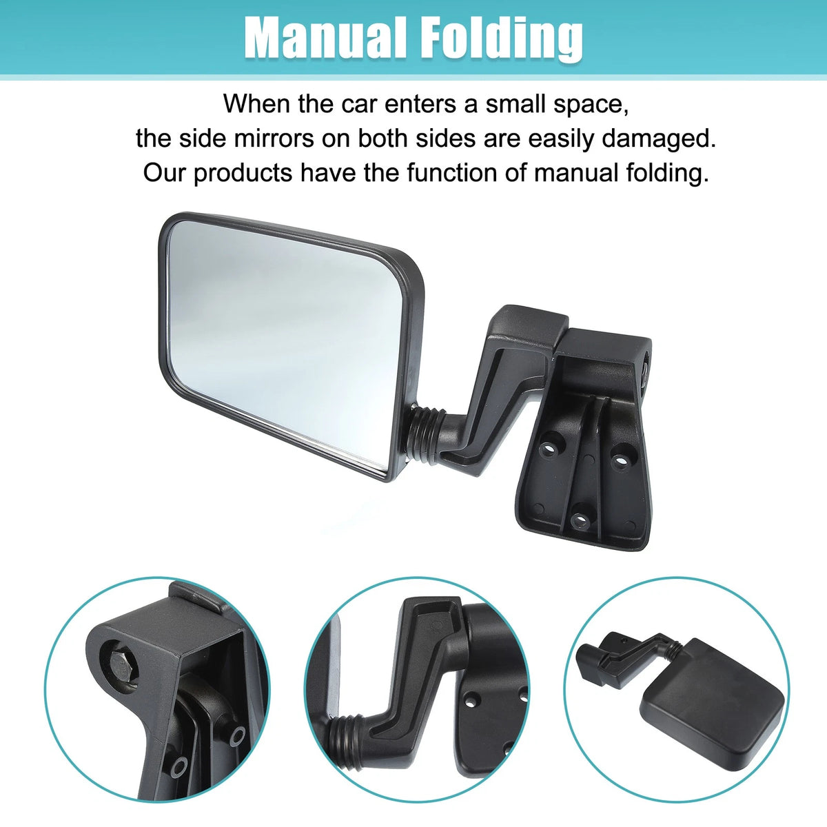 Side View Mirrors for Jeep Wrangler (1987-1995, 1997-2002) - 2 x Quality Pair