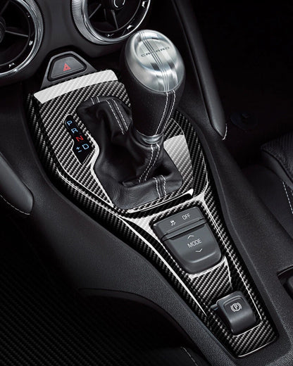 Real Carbon Fiber Center Console Gear Shift Knob Trim fit For Camaro 2016-2019