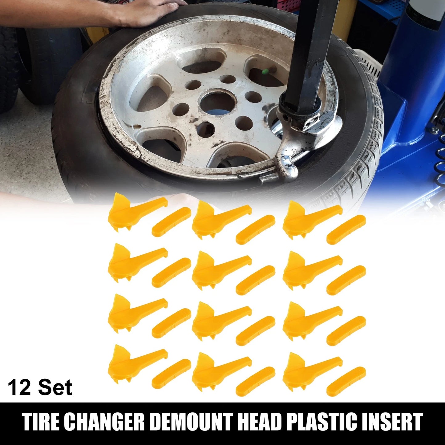 12 Set / 2.36"x0.81"x0.63" / Motorcycle Tire Changer Demount Head Plastic Insert for Motorcycle