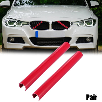 Car ABS Front Grille Trim Strips Cover Decor Red for BMW 5 6 7 Series (2010-2023)