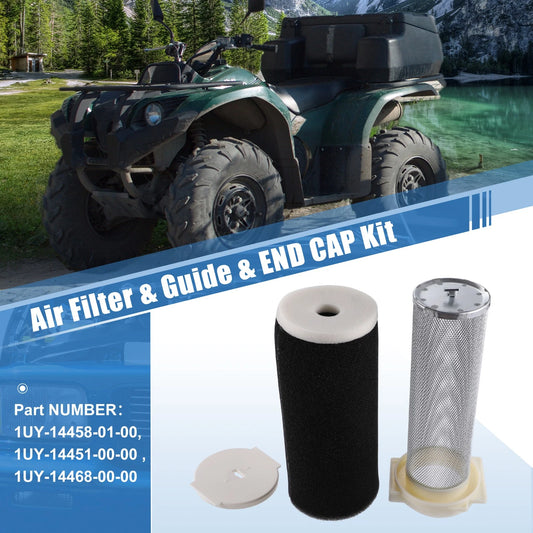 Set Air Filter with Guide and End Cap for Yamaha Warrior Wolverine 350