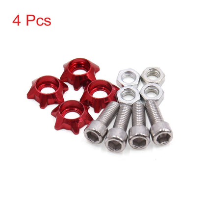 4Pcs 6mm Red Metal Hexagon License Plate Bolts Screws for Motorcycle