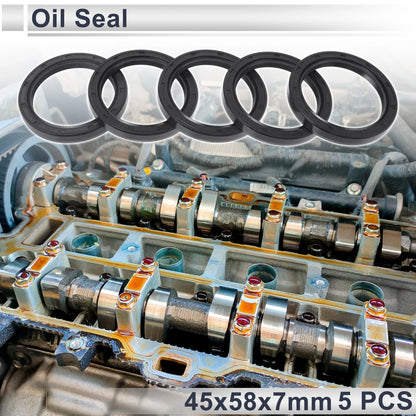 Oil Seal Rotary Shaft Seal NBR Rubber 45x58x7mm 5 x for Make Model