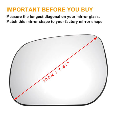 Left Side Heated White Mirror Glass for Toyota Verso (2009-2012)