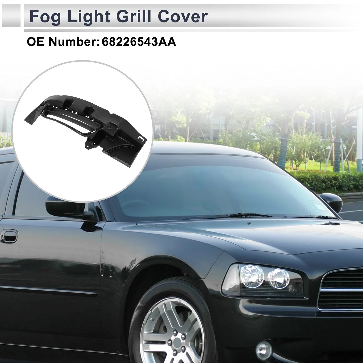 1 x Front Left Fog Light Grill for Dodge Charger (2015-2016)