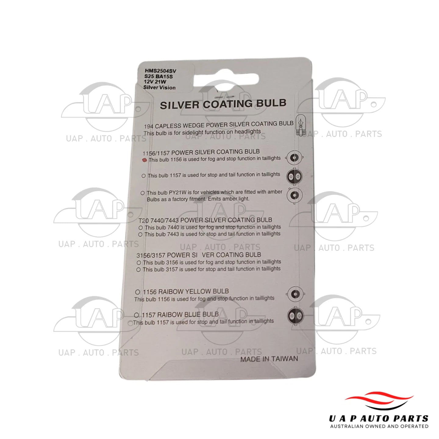 BAU15S Amber Indicator Light Globe 2 x S25 P21W for Various Makes & Models