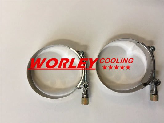 2 x 2.5" Turbo Pipe Hose Coupler with T-bolt Clamps
