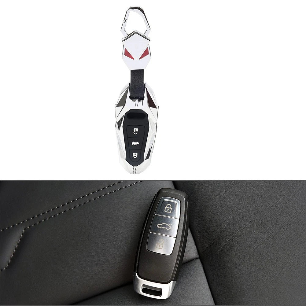 Silver Key Fob Case Cover for Audi A3 A6 A7 A8 Q7 Q8 S6 S7 S8 e-tron
