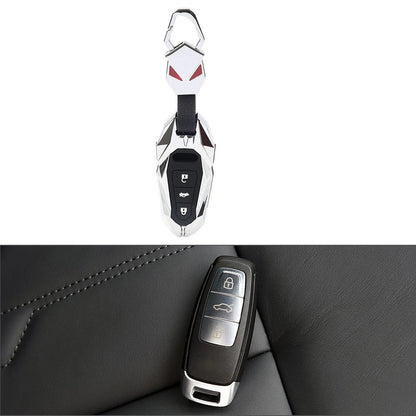 Silver Key Fob Case Cover for Audi A3 A6 A7 A8 Q7 Q8 S6 S7 S8 e-tron