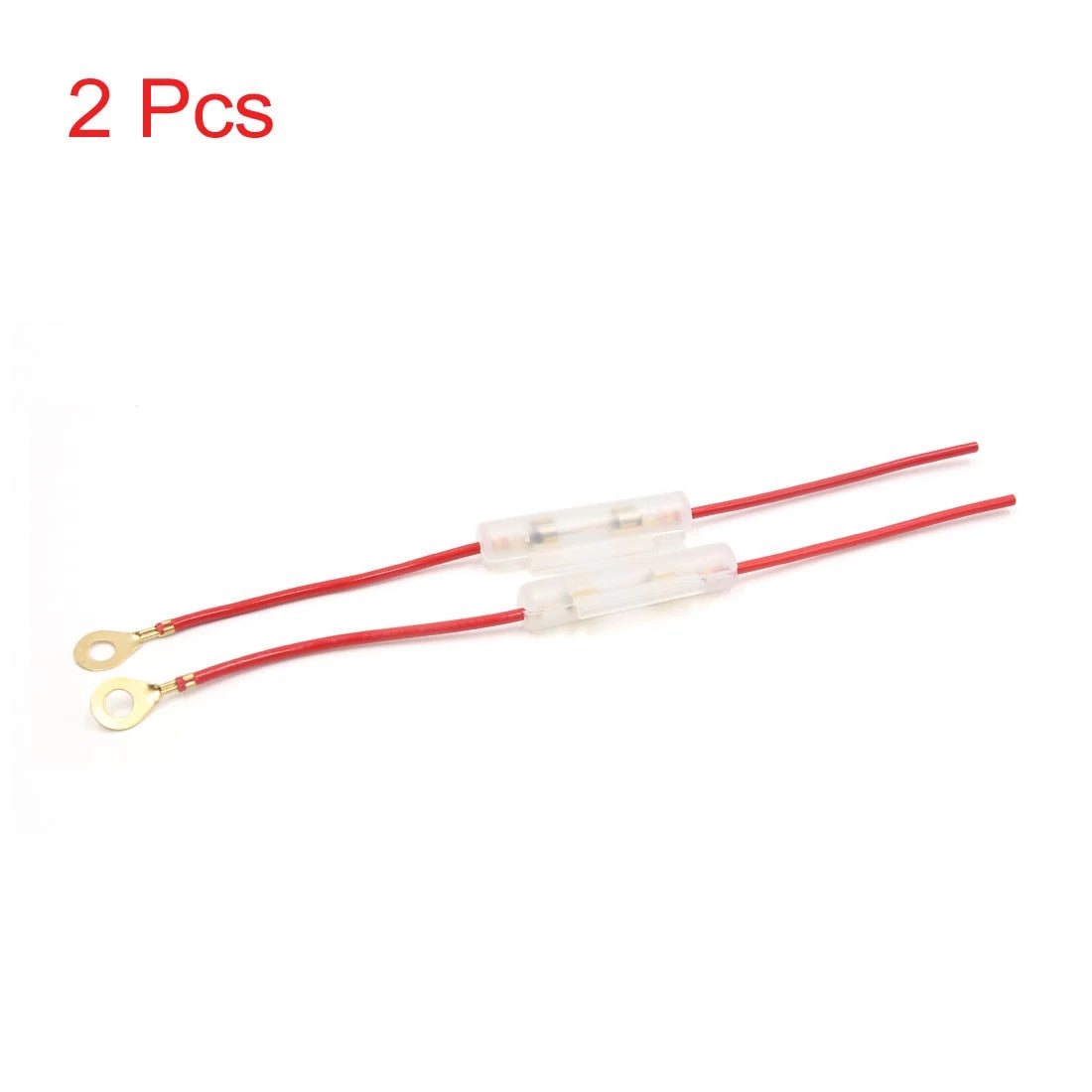 2 x Red Universal Wired Inline Fuse Holder Connector Adapter for Motorcycle Car