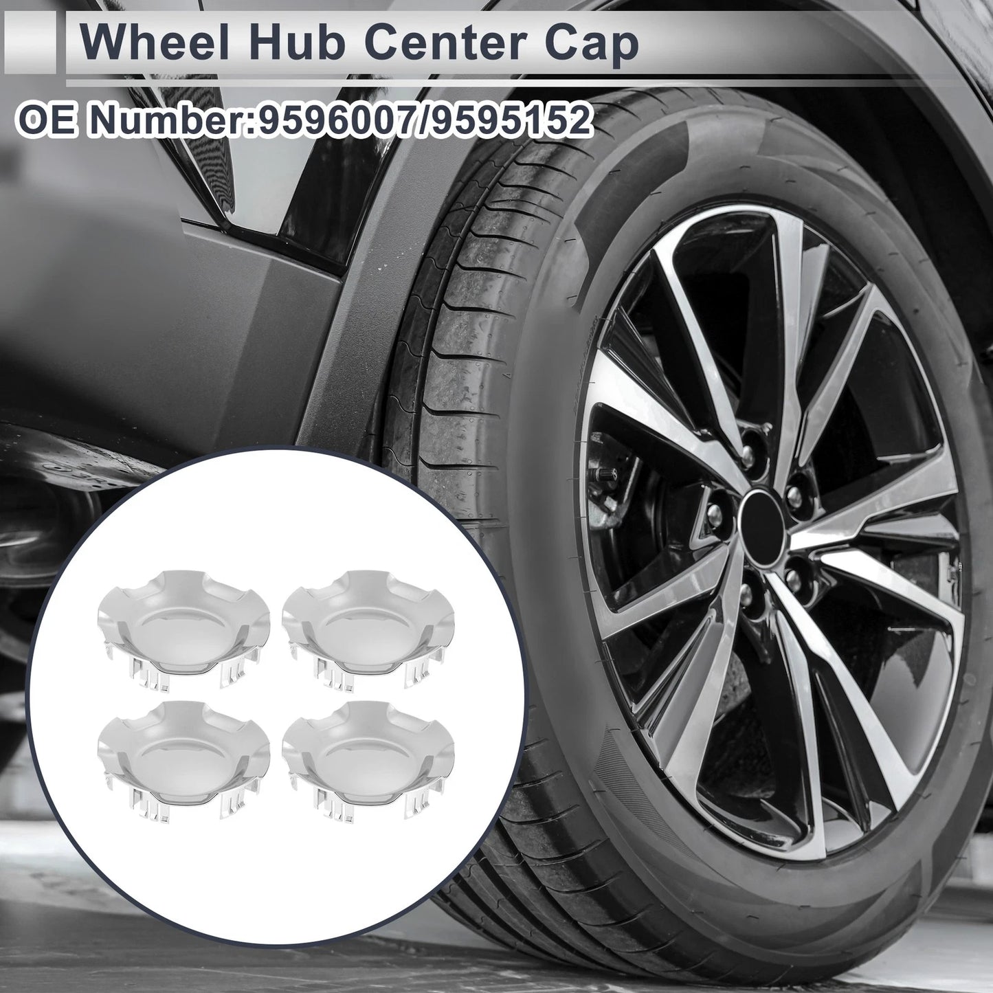 Silver Tone Wheel Hub Cap for Chevrolet Silverado 1500 (2007-2013) 4x