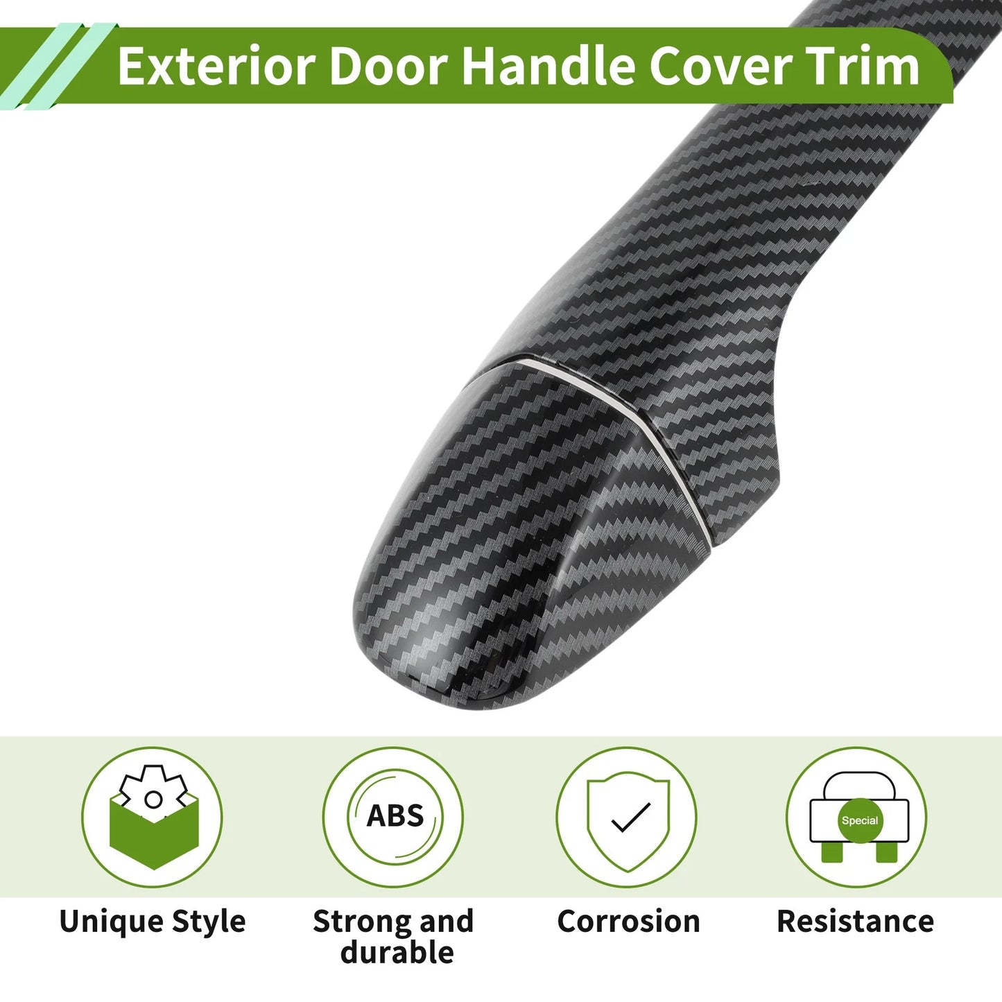 Exterior Door Handle Cover Trim for Toyota Highlander (2015-2019) Carbon Fiber