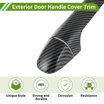 Exterior Door Handle Cover Trim for Toyota Highlander (2015-2019) Carbon Fiber