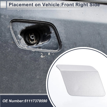 Bumper Headlight Washer Nozzle Cover for BMW X5 (2000-2006) Silver Tone