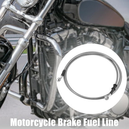 10mm Motorcycle Braided Brake Clutch Oil Hoses Pipe Silver Tone for Make Model