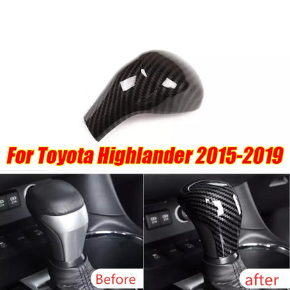 Carbon fiber Gear Shift Knob Cover Trim Decor for Toyota Highlander (2015–2019)