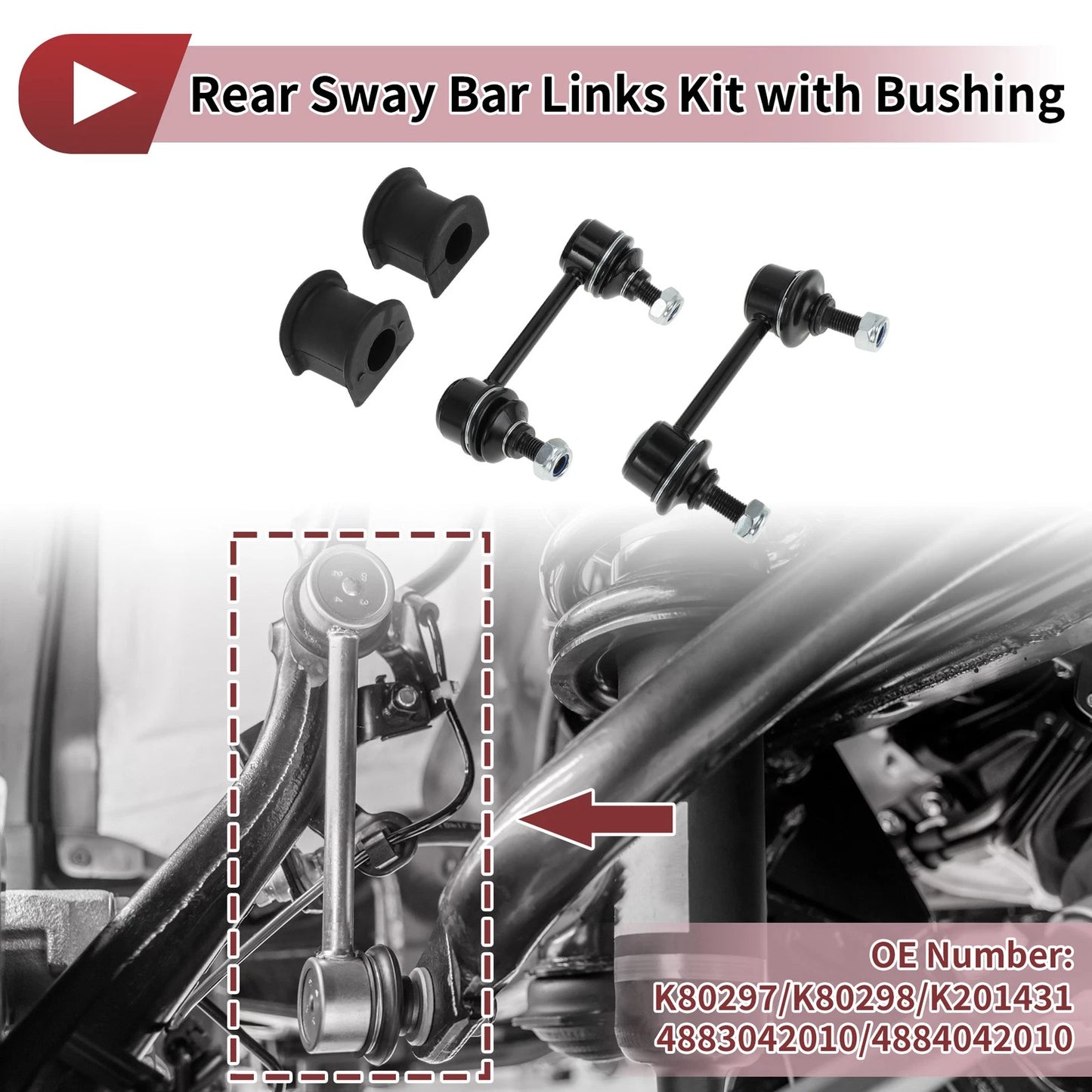 Rear Stabilizer Bar Links & Bushings for Toyota RAV4 (2013-2018)