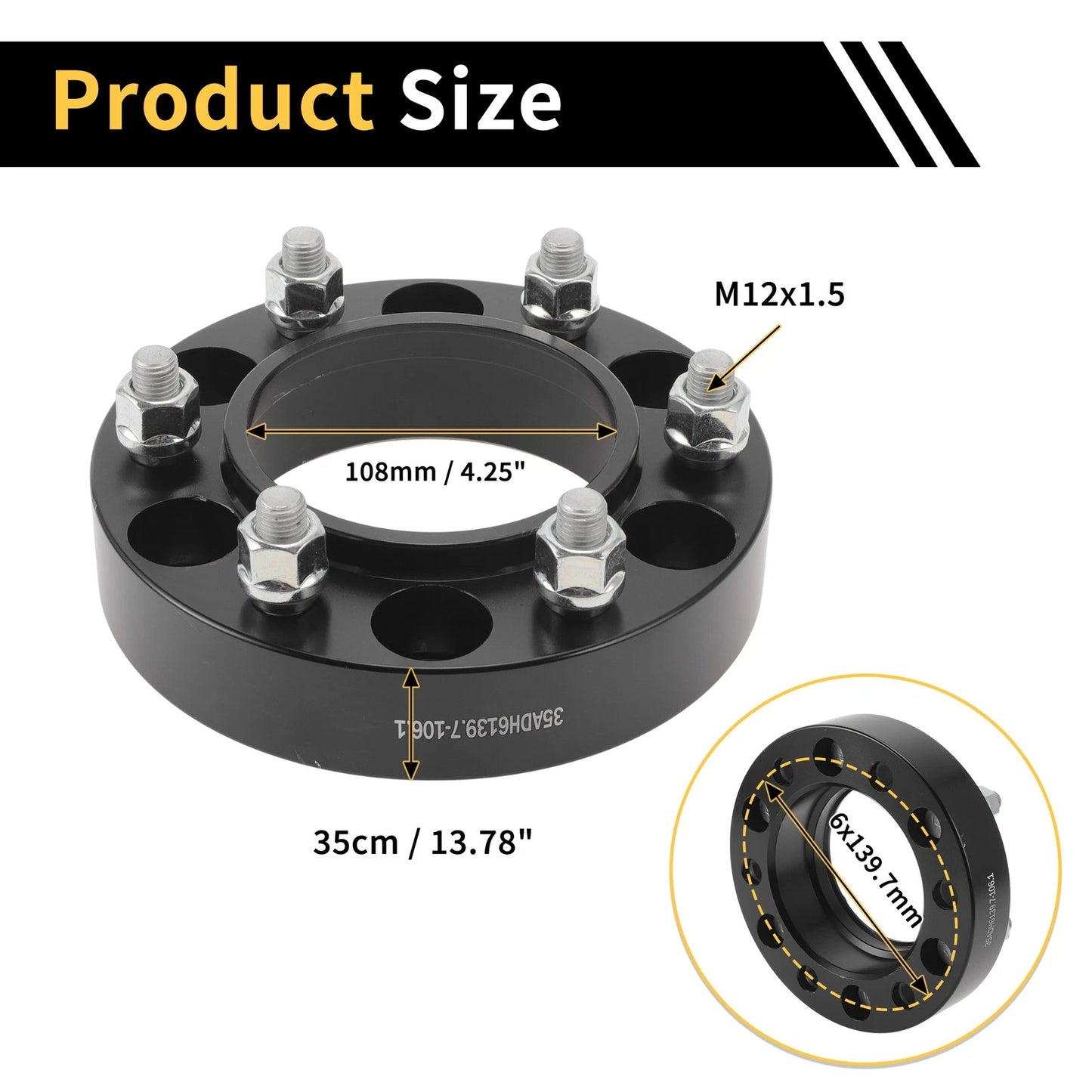 6x139.7mm Wheel Spacers 108mm for Lexus GX (2002-2023)