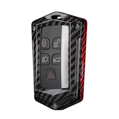 Red & Black Carbon Style Key Fob Case Cover for Land Rover Range Rover XF, XE
