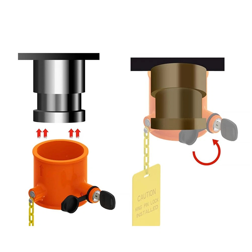 5th Wheel Anti Theft Pin Lock for Orange Trailer RV Camper