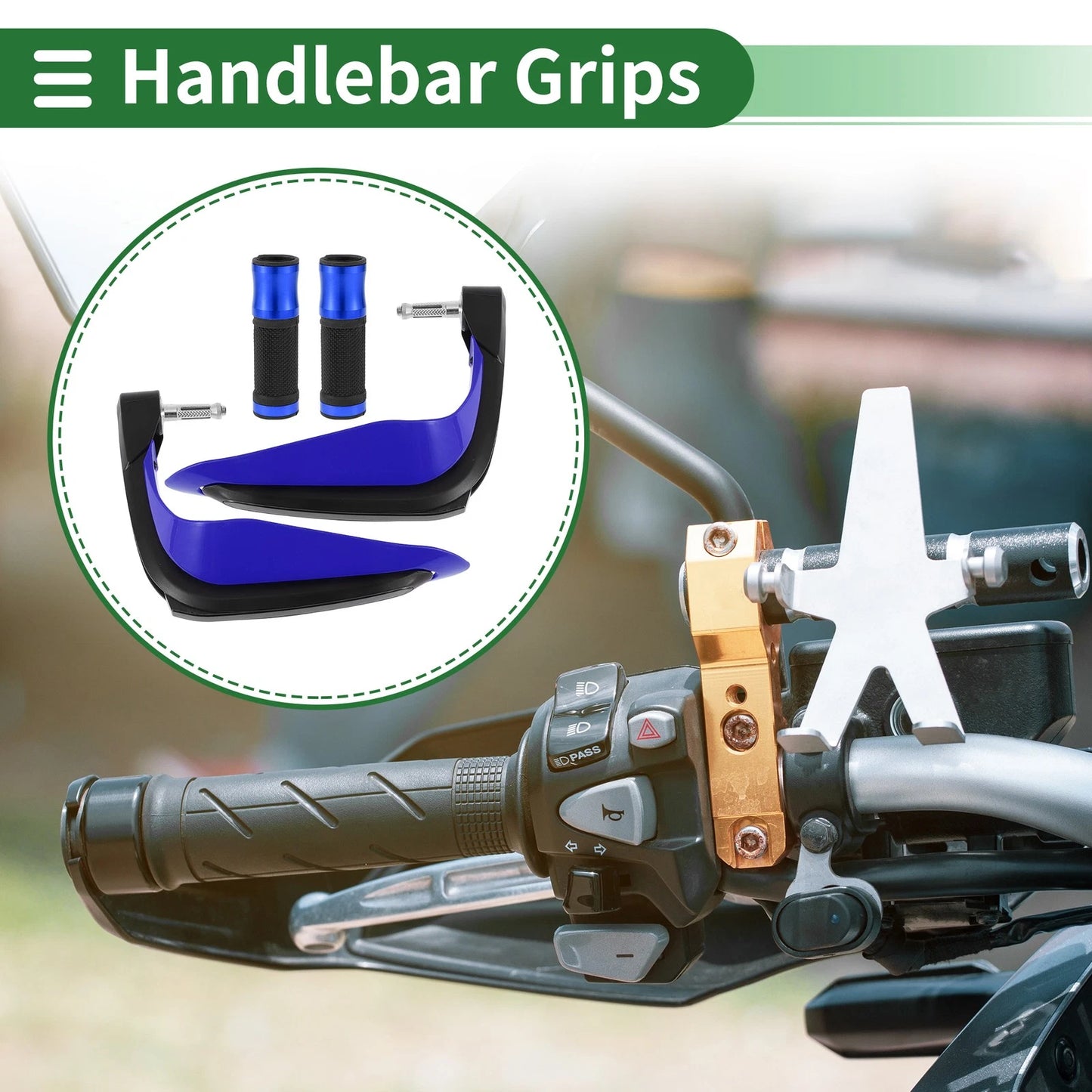 Hand Grips Cover Kit / Hand Grips Blue Aluminum Alloy for Motorcycle