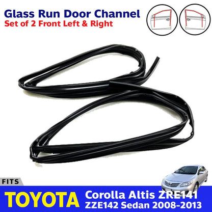 Glass Run Door Channel Front L+R Fits Toyota Corolla Altis ZZE142 4D 2008-13 D05