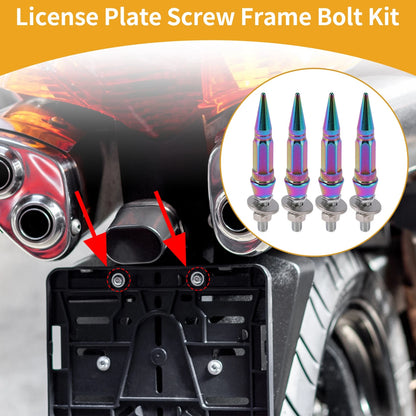 License Plate Screws Covers 82mm 4 Pcs for Universal Motorcycle