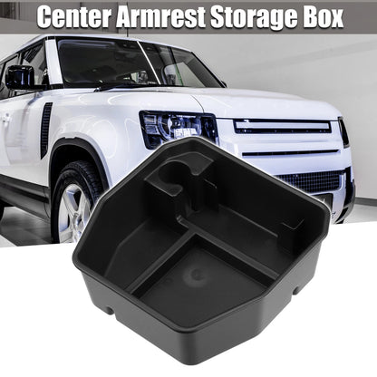 Black ABS Console Organizer Armrest Tray Storage Box for Land Rover Defender (1994-2020)