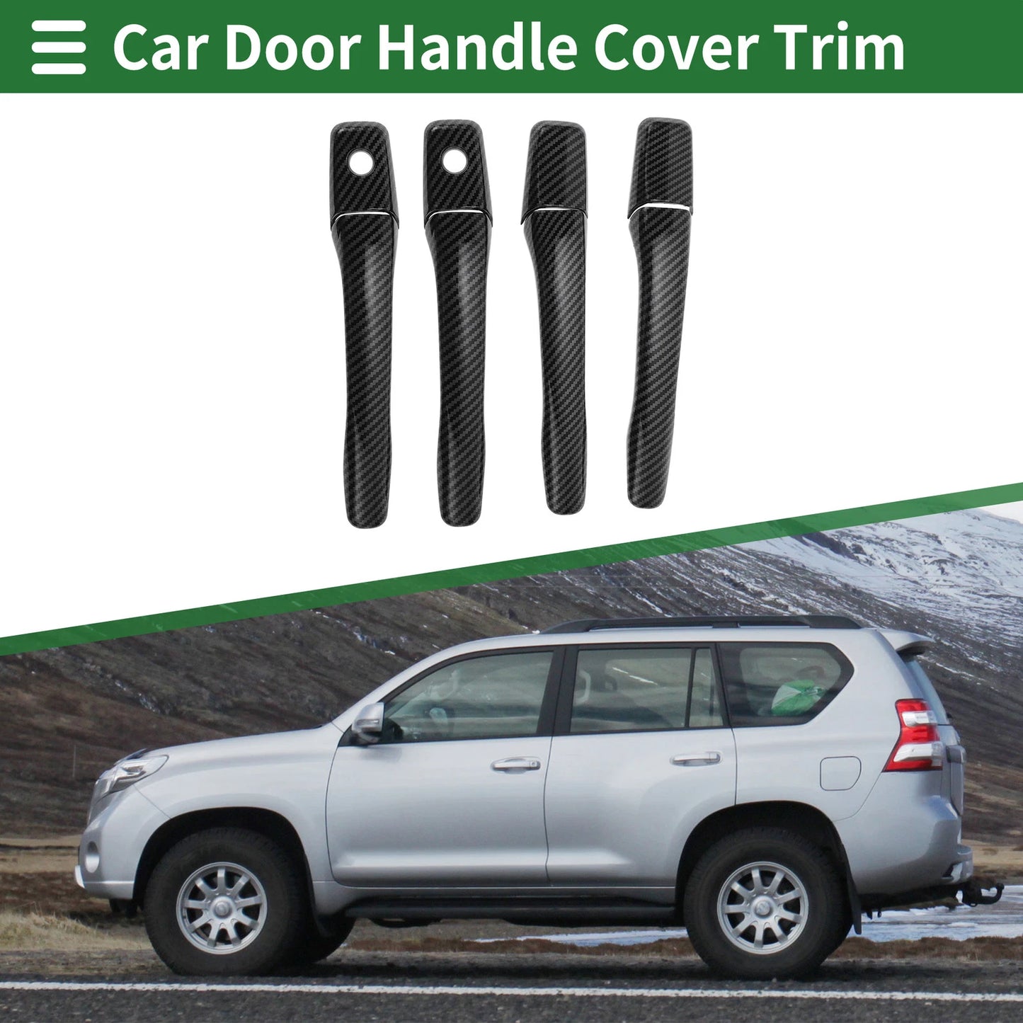 Carbon Fiber Black Door Handle Cover Trim for Mitsubishi Lancer EVO (02-07)