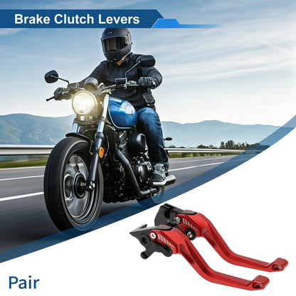 2 x Brake Clutch Lever Solid Red for Yamaha YZF-R125 (2014–2020)