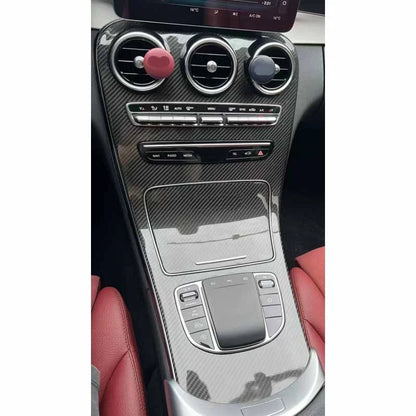 Real Gloss Carbon Fiber Replace Console Panel for Benz W205 Sedan 19-20/ X253 20