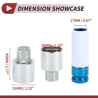 Wheel Lock Lug Nut Type B Anti-theft Key Socket for Land Rover