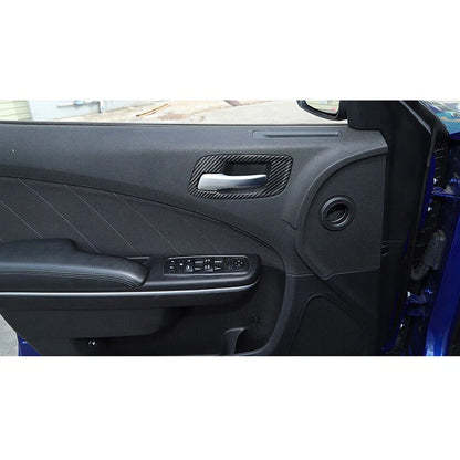 4pcs Carbon Fiber Interior Door Handle Bowl Covers for Charger (2011-2023)