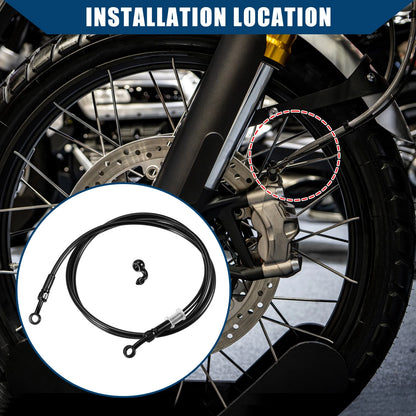170cm Motorcycle Hydraulic Brake Line Oil Hose Fitting with Banjo