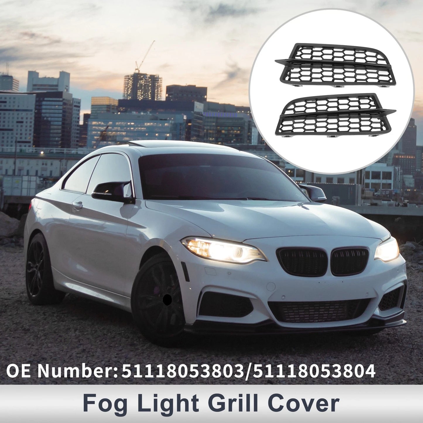 Car Front Fog Light Grill for BMW F20 F21 (2011-2015) - 1 Pair