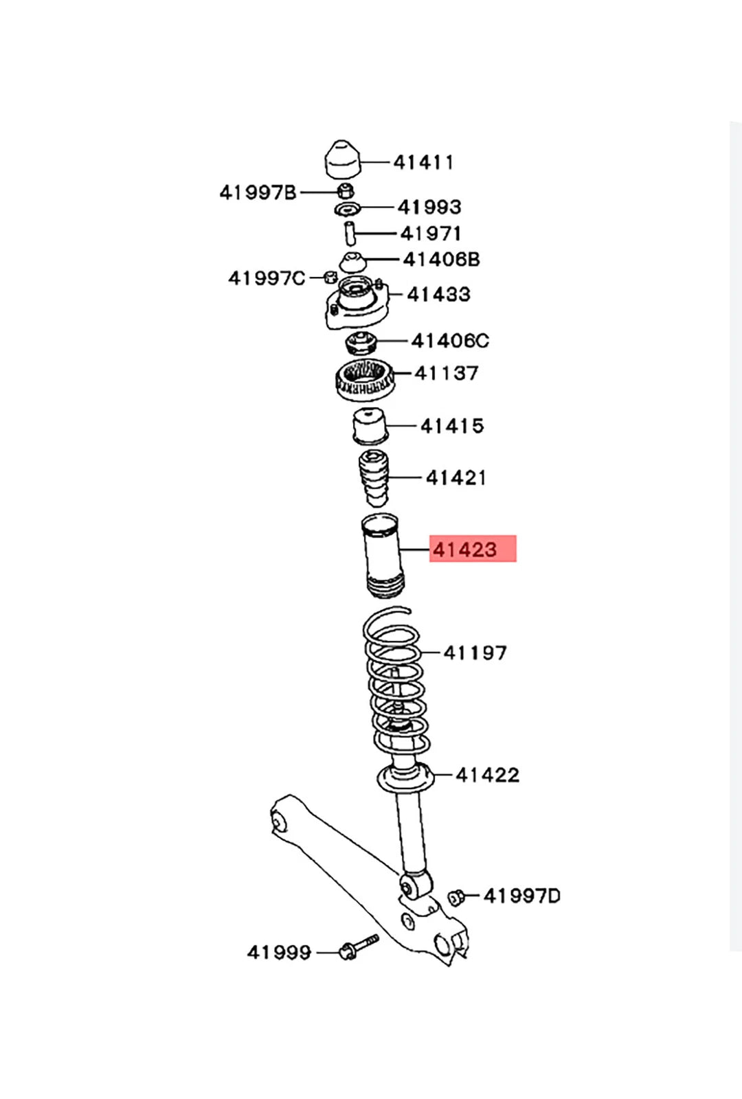 Rear Shock Absorber Boot for Mitsubishi Lancer Mirage Sedan (1992-1995)