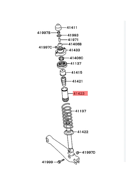 Rear Shock Absorber Boot for Mitsubishi Lancer Mirage Sedan (1992-1995)