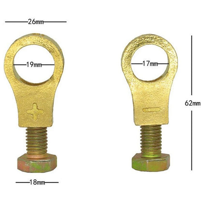 2 x Pure Brass Battery Terminal Top-Post Cable Terminals