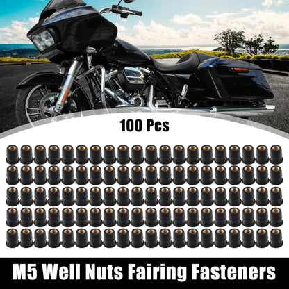 Well Nuts / 100pcs / Fairing Fasteners Windshield Screws Nuts for Motorcycle