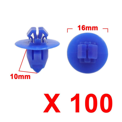 100 Pcs Wheel Flare Trim Clips Blue for Toyota