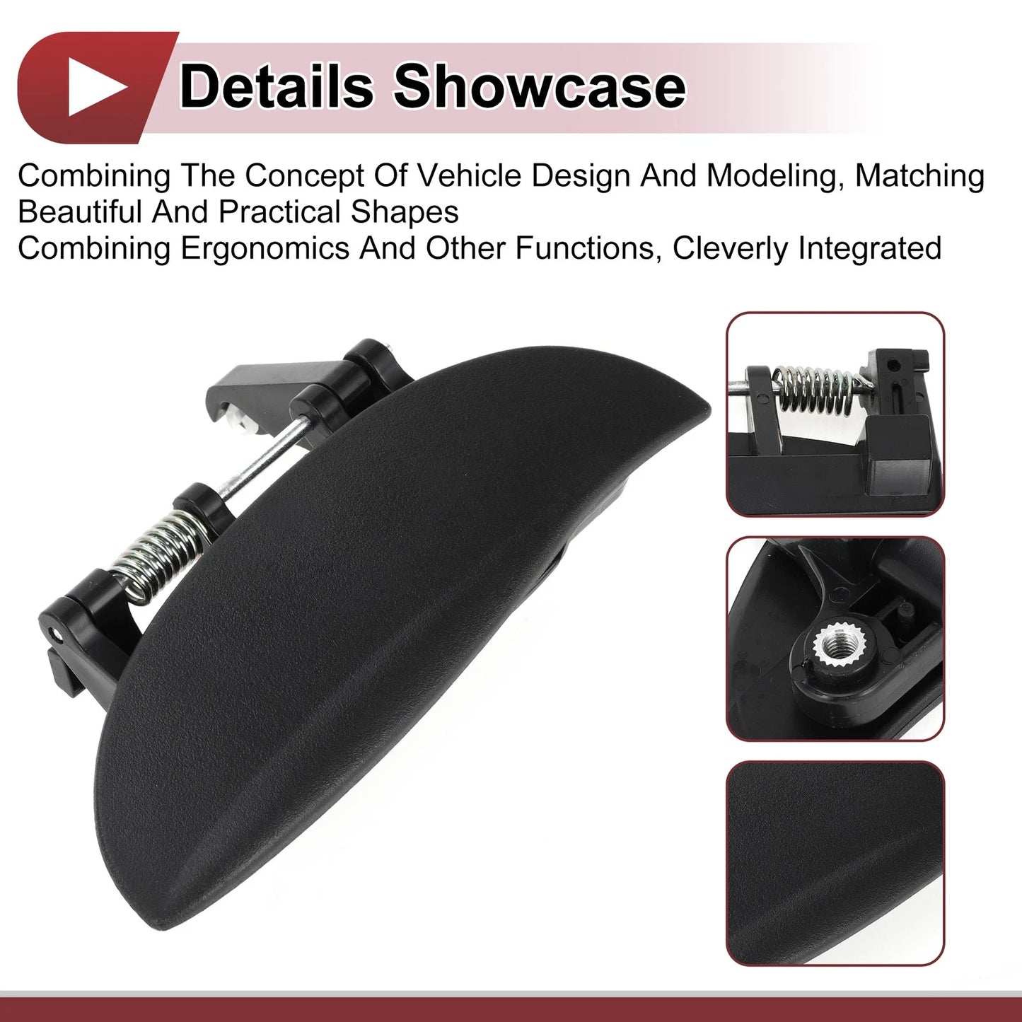 Exterior Door Handle for Hyundai Atos Rear Left Black ABS (2000-2003)